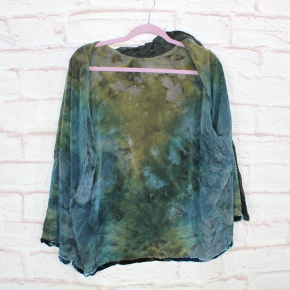 *Womens Blue Cotton Polyester Blend Reversible Open Cardigan Size M - Picture 7 of 8